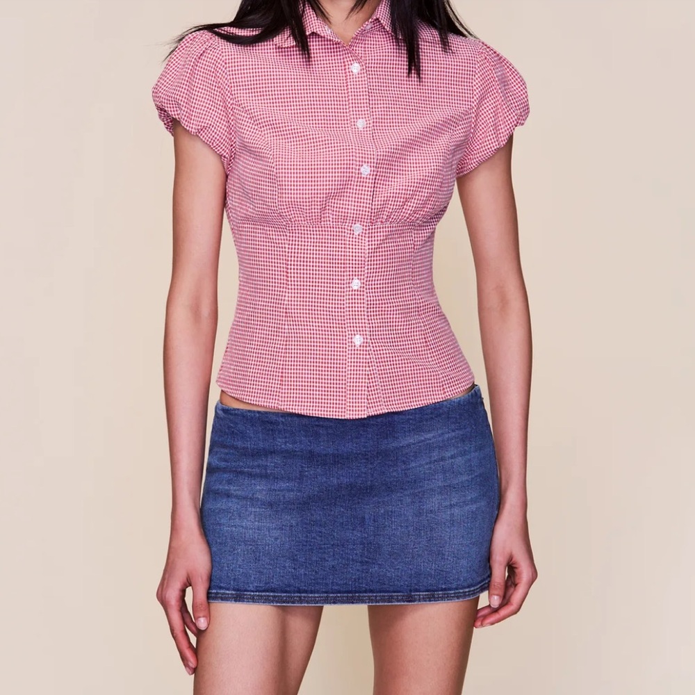 Danielle Guizio denim mini skirt